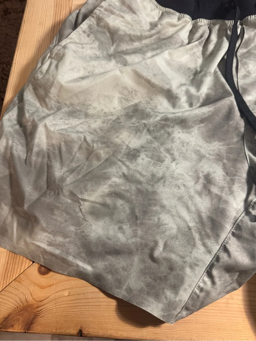 STACK* Green Tie-Dye Athletic Shorts with Black Waistband